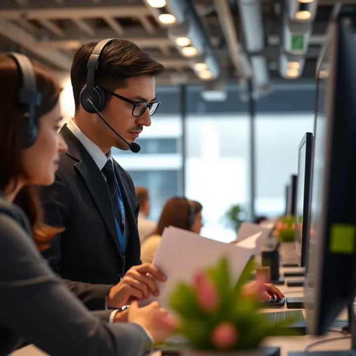 Customer support agent assisting trader with inquiries about Admiral Markets account options and security features