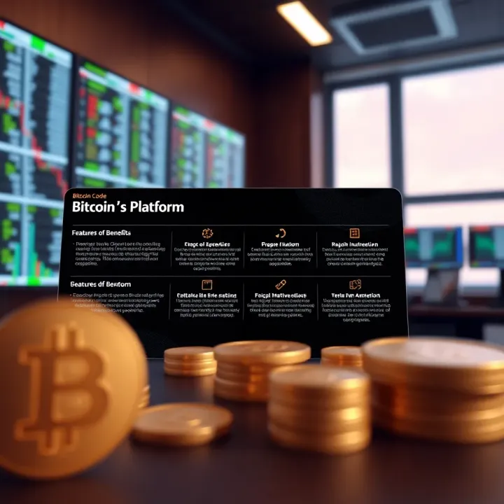 Graph illustrating key features and benefits of using Bitcoin Code trading platform