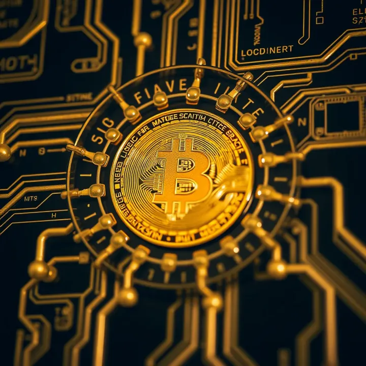 Visual representation of security measures protecting cryptocurrency transactions on Bitcoin Code