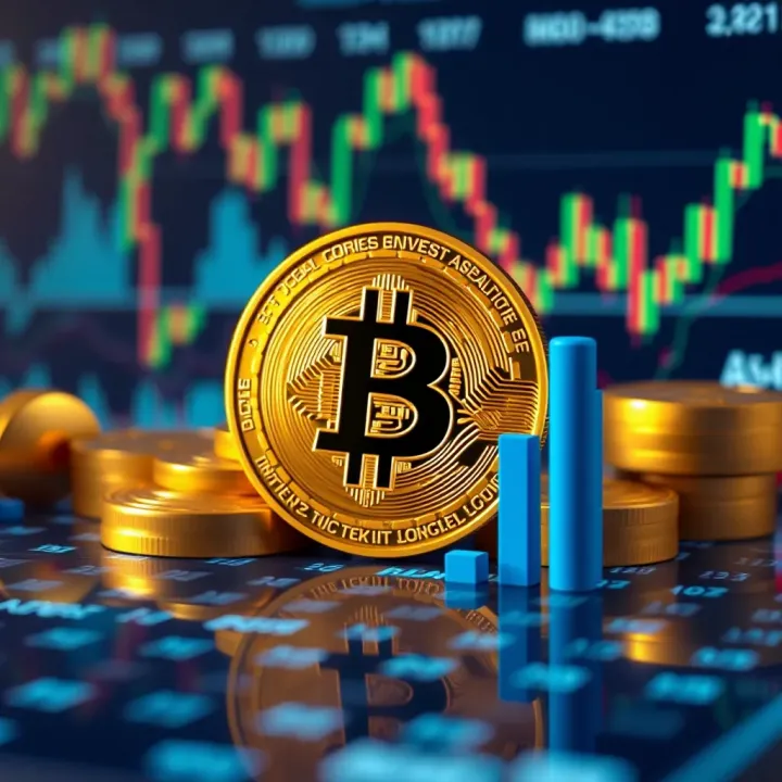 Illustration of economic events impacting cryptocurrency value with charts and data visuals