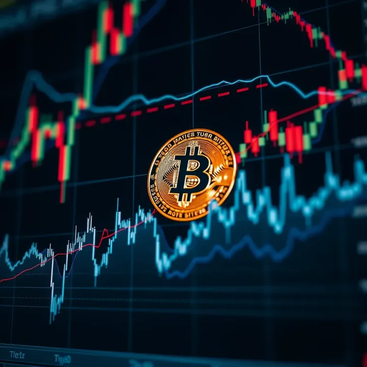 Graph showing Bitcoin price fluctuations and market trends