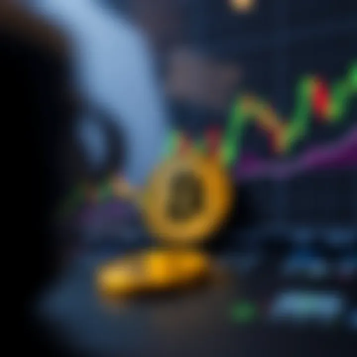 Graph showing Bitcoin price fluctuations and trend lines over recent trading sessions