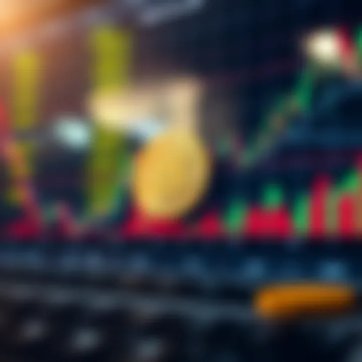 Graph showing Bitcoin price movements influenced by technical indicators and market trends