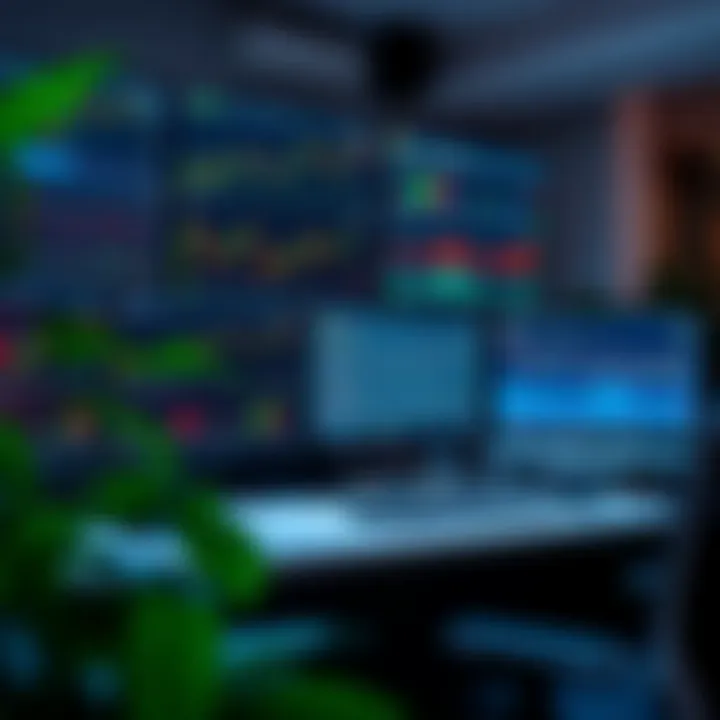 Selecting the Optimal Proprietary Trading Desk for Financial Markets Modern trading desk with multiple monitors displaying financial charts and market data