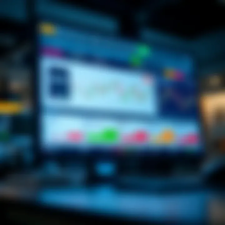 User interface displaying Quotex trading platform with various financial charts and indicators