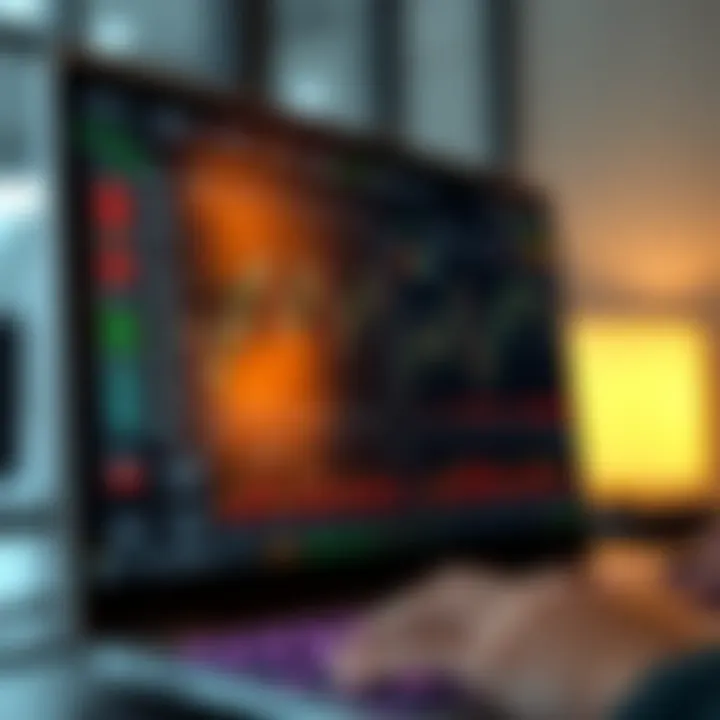 Graphical representation of trading strategies being tested on a digital platform with performance metrics