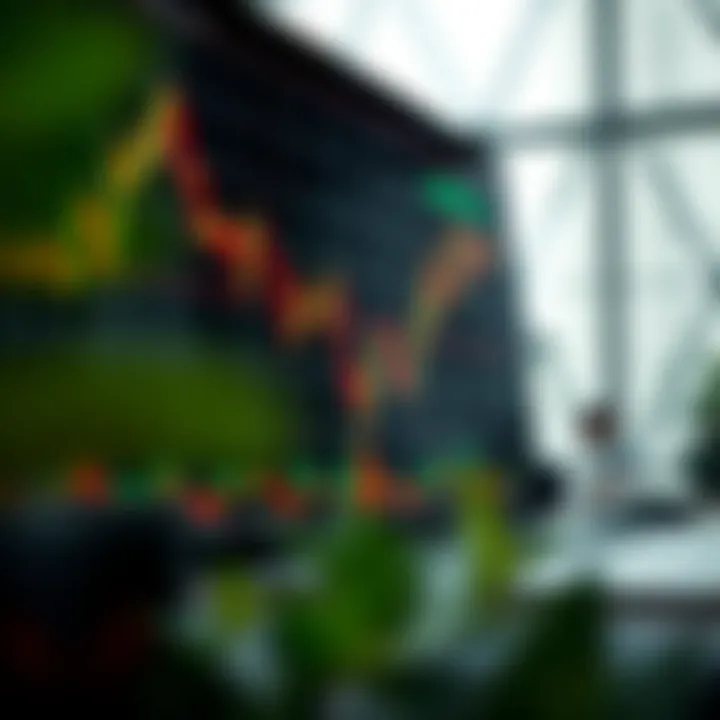 Illustration showing financial chart with indicators representing Quotex signals application