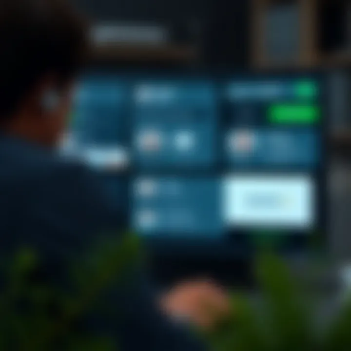 Customer support interface showing multiple contact channels such as chat, email, and phone