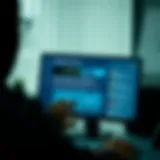 User interacting with a digital help desk displaying troubleshooting options and FAQs