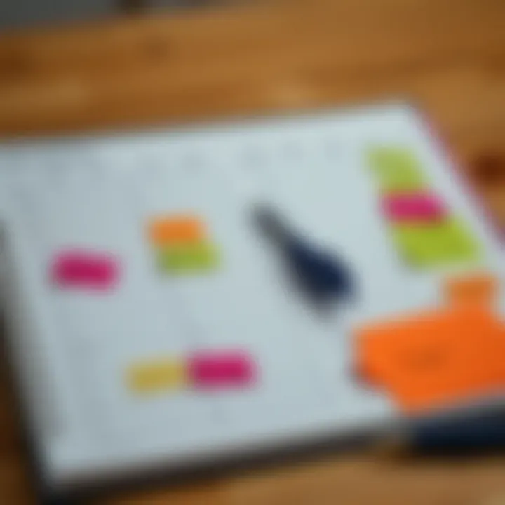 Organized planner with time blocks and colorful notes for effective time management