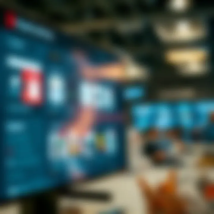 Digital commerce platform interface displaying product listings and user options