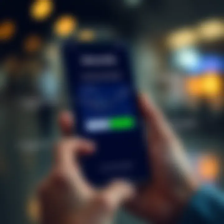 Security Features in ExpertOption Mobile Application Mobile device displaying the ExpertOption app with security features highlighted