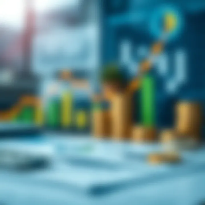 Conceptual graphic showing financial management and credit strategies for businesses and consumers