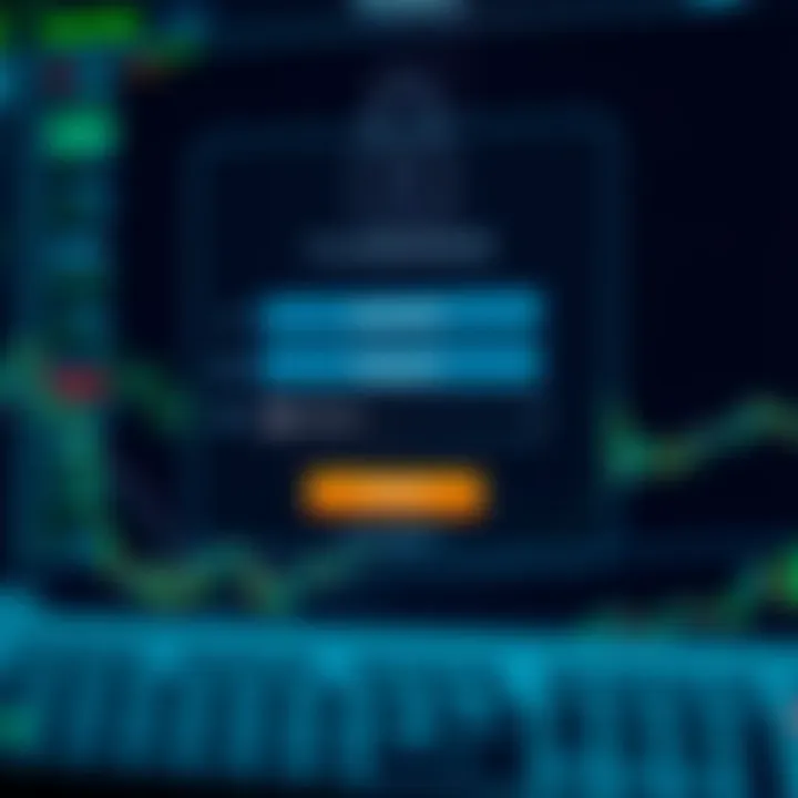 Secure login screen on FXWinning platform with username and password fields