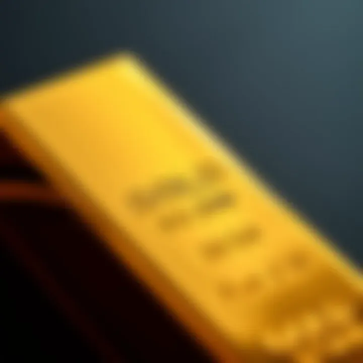Close-up of a gold bar highlighting its purity stamp and measurement markings