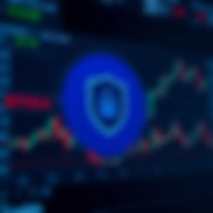 Secure login concept with shield icon and padlock symbolizing account protection on trading platform