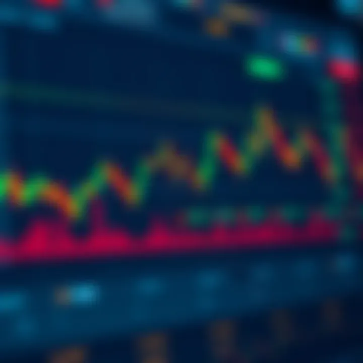 Digital interface displaying cryptocurrency charts and trading data