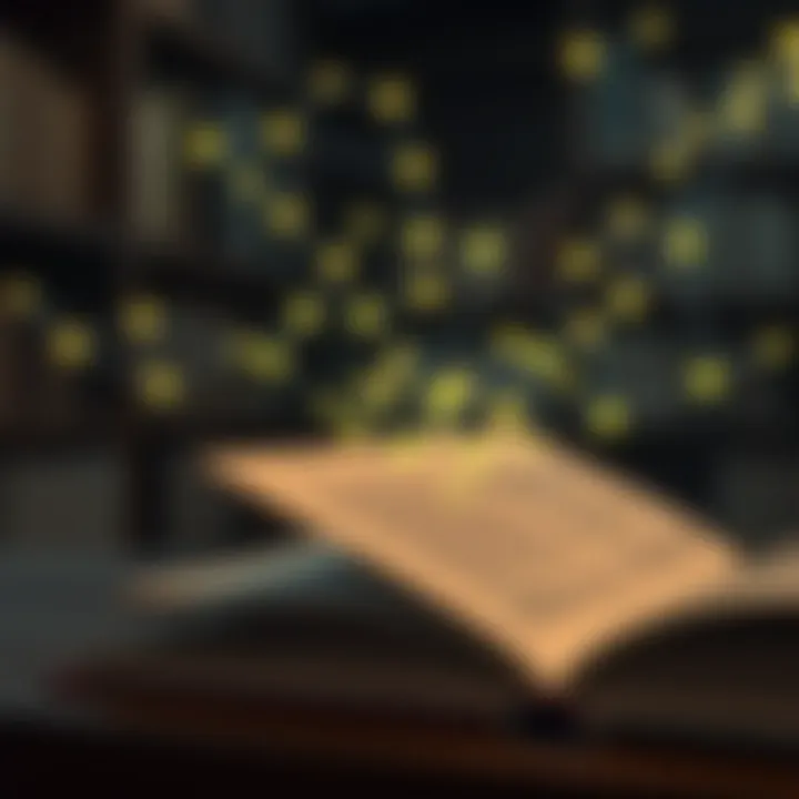 Scholarly articles and books connected by citation links illustrating academic communication