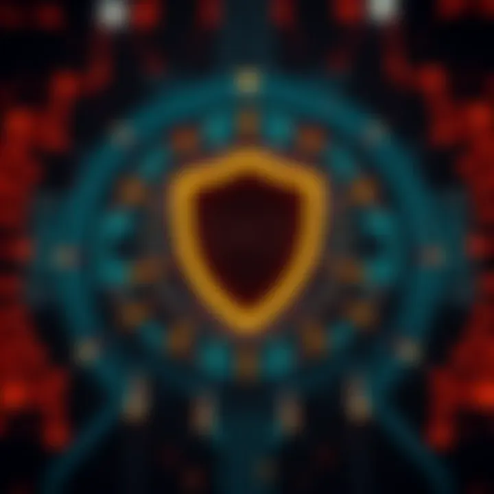 Secure digital shield symbolizing cryptocurrency exchange safety