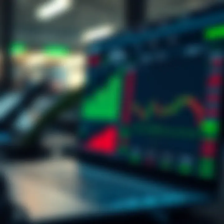 Digital platform interface showing Brazilian financial market trading options with charts and asset listings
