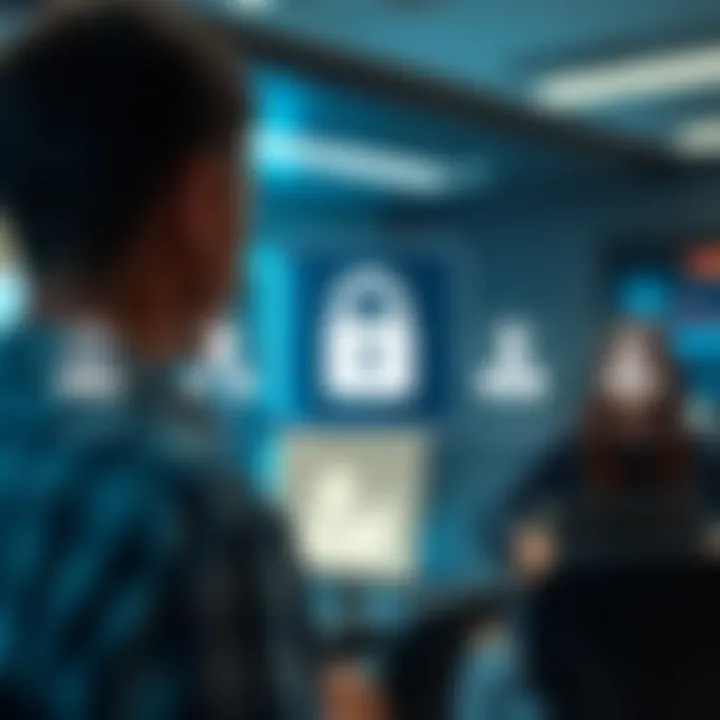 Illustration of security features and customer support icons for Pocket Corretora