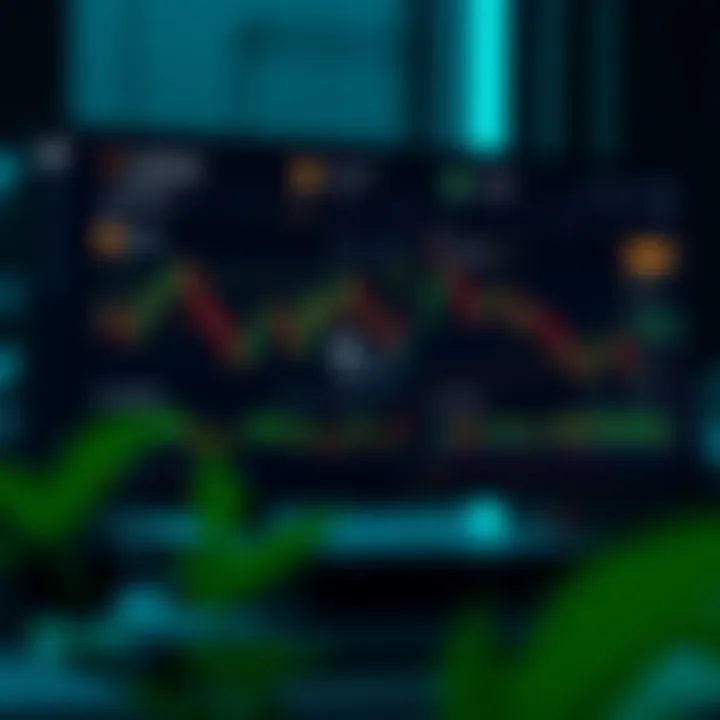 User interface of Quoex platform showing real-time cryptocurrency trading charts and market data