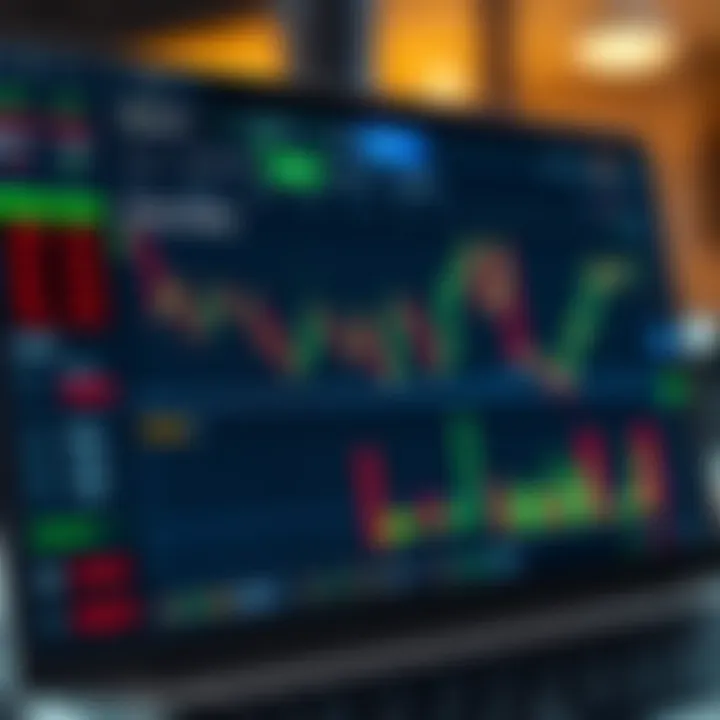 Digital trading platform interface showing real-time asset charts and trading options