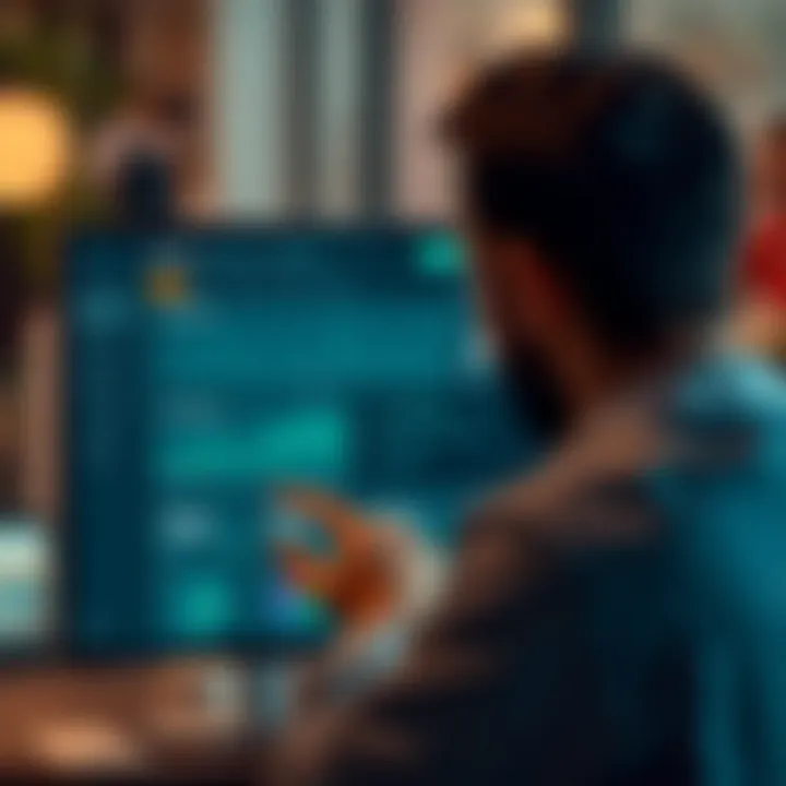 User navigating dashboard with highlighted features for efficient use of Quotex platform