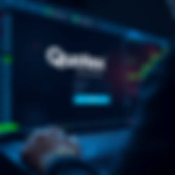 User entering login credentials on Quotex trading platform interface