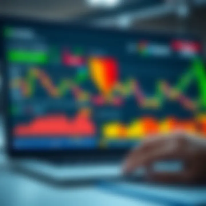 Graphical representation of trading strategies and analytics used within Quotex PT platform for market analysis