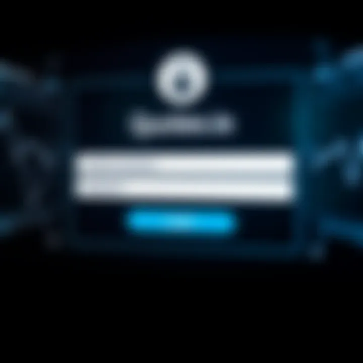 Secure login interface of Quotex platform showing username and password fields