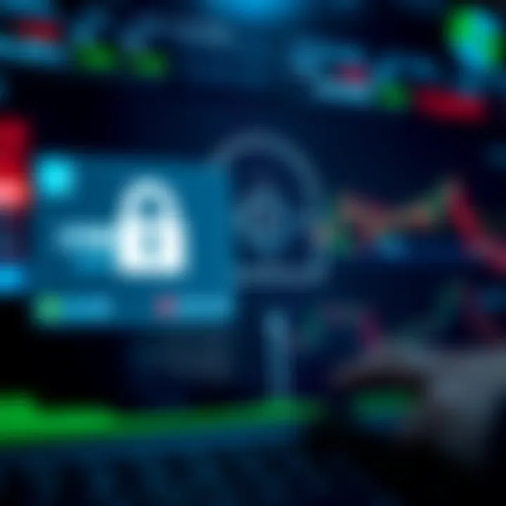 Secure login on a web trading platform with encryption symbols