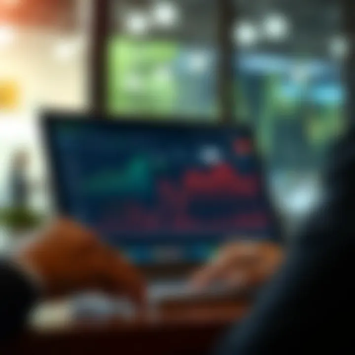 Secure online financial transaction with graphical data representing investment growth in Brazil