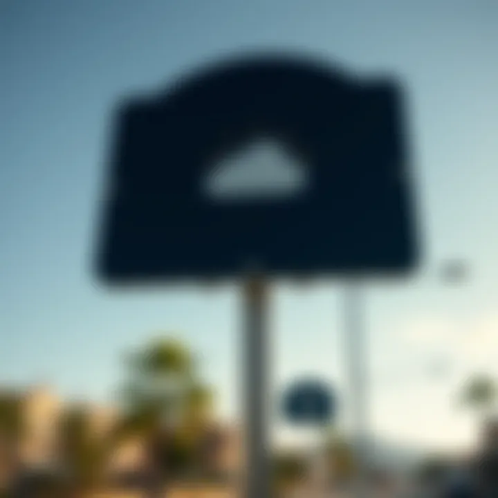 Sunny outdoor scene with clear skies and comfortable temperature indicators