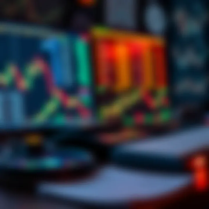 Risk management concept with financial tools and binary options charts
