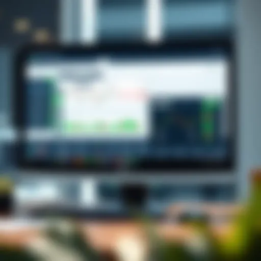 Computer screen showing the Quotex trading platform interface with charts and trading options