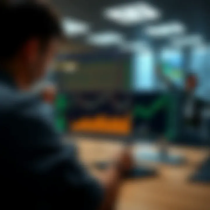 Conceptual graphic of a secure virtual environment for practicing investment strategies without real financial risk