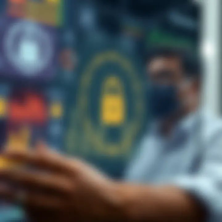 User Experience and Security Measures on Xpoken Platform User interacting with digital security elements on Xpoken platform interface