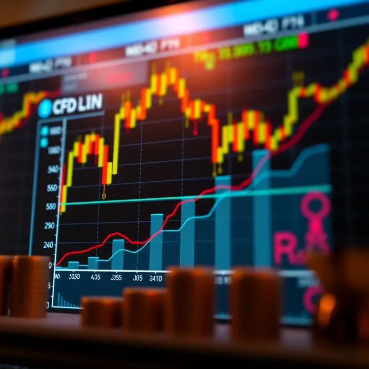 Graph illustrating the relationship between profit, loss, and margin in CFD trading calculations