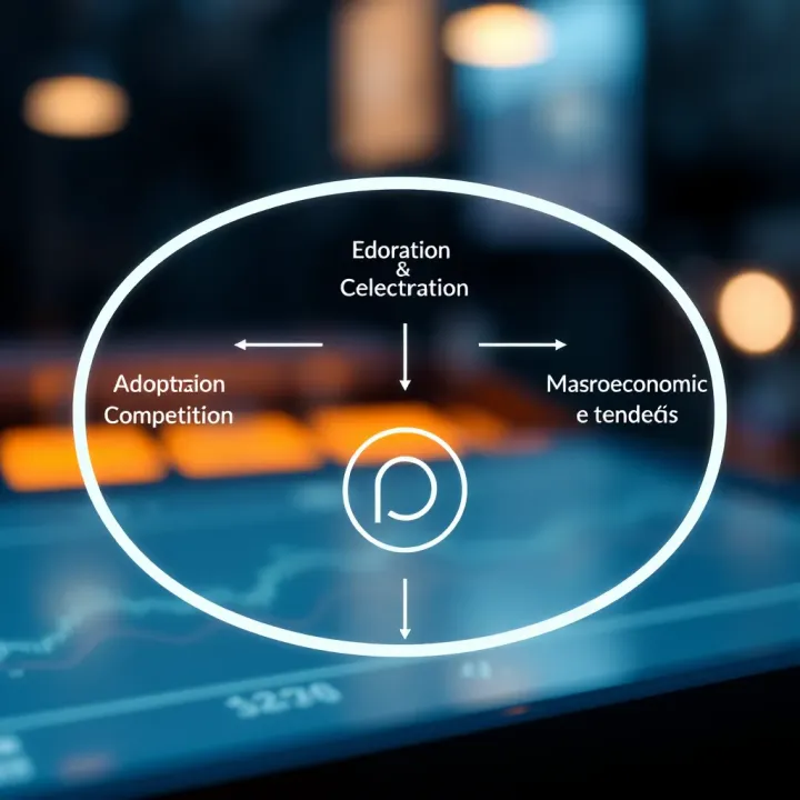 Key Factors Affecting Chainlink Valuation Diagram illustrating factors influencing Chainlink valuation including adoption, competition, and macroeconomic context