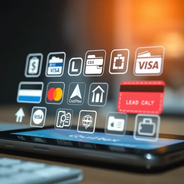 Various payment methods icons including credit card and digital wallets suitable for Quotex transactions