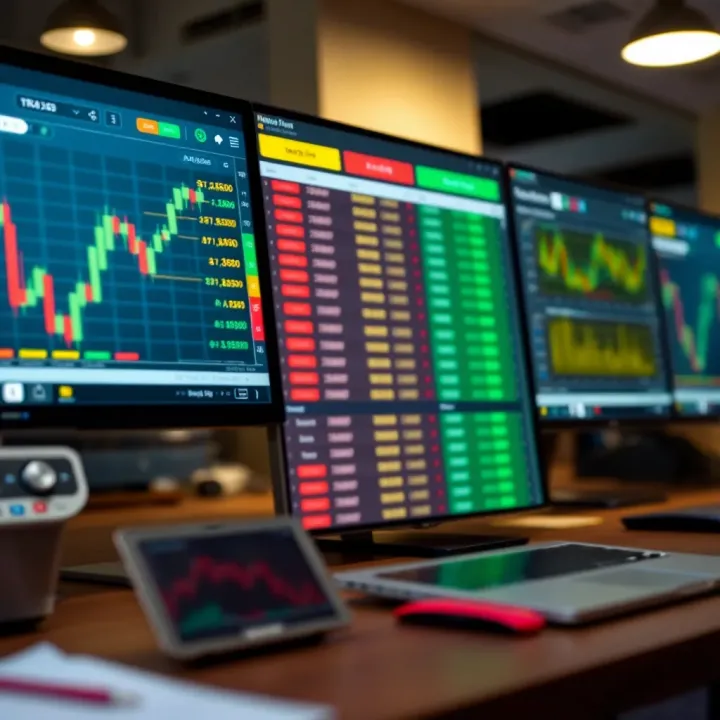 Chart showing comparison of different trading software interfaces and features