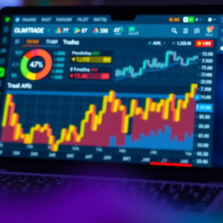 Graph showing trading performance and analytics on digital platform