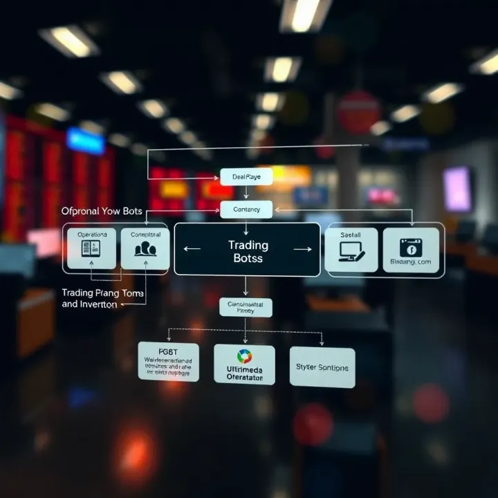 Diagram showing the operational flow of trading bots on Binary.com platform