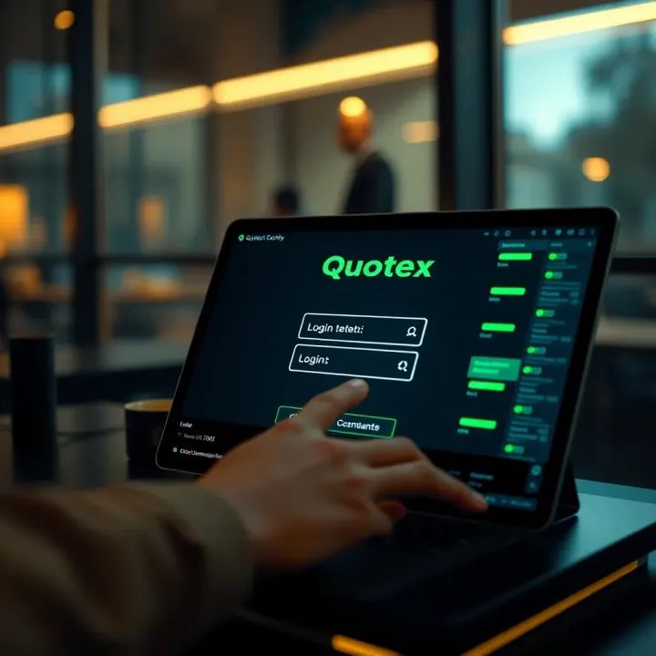 User entering login credentials on Quotex platform