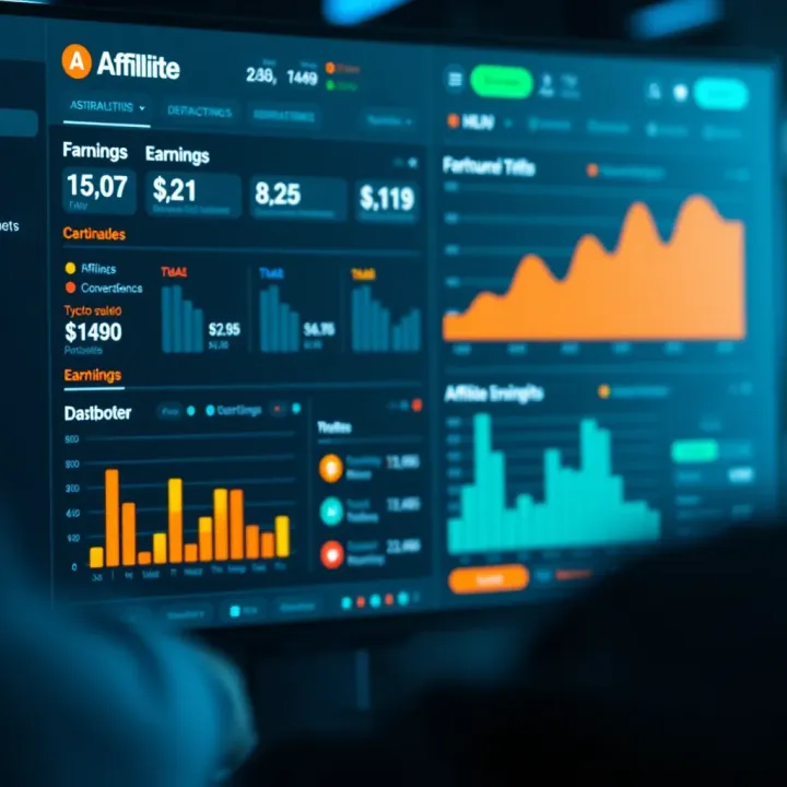 Dashboard showing affiliate earnings and performance metrics