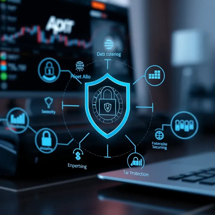 Visual representation of security features and data protection methods on Quotex