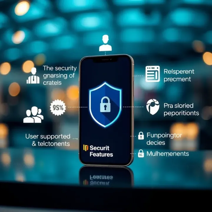 Graphical representation of security features and user support tools on Quotex
