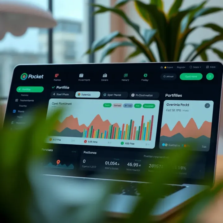 Dashboard of Pocket investment platform showing portfolio overview and investment options