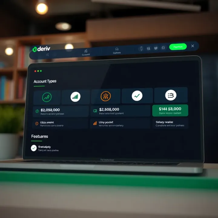 Overview of different account types and features available for traders on the Deriv platform